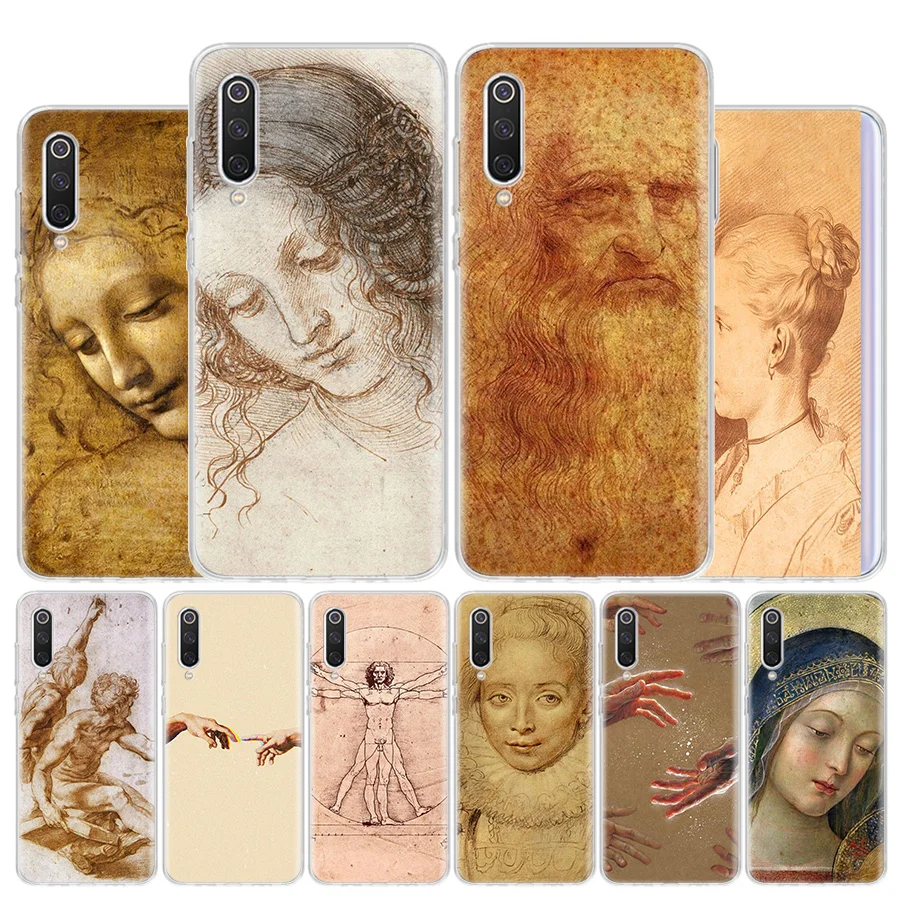 Итальянский чехол для телефона leonardo da vinci art Xiaomi Redmi Note 10 11 10S 11S 11T 9S 8T 9T 9A 9C 9 Pro 8 8A 7 7A