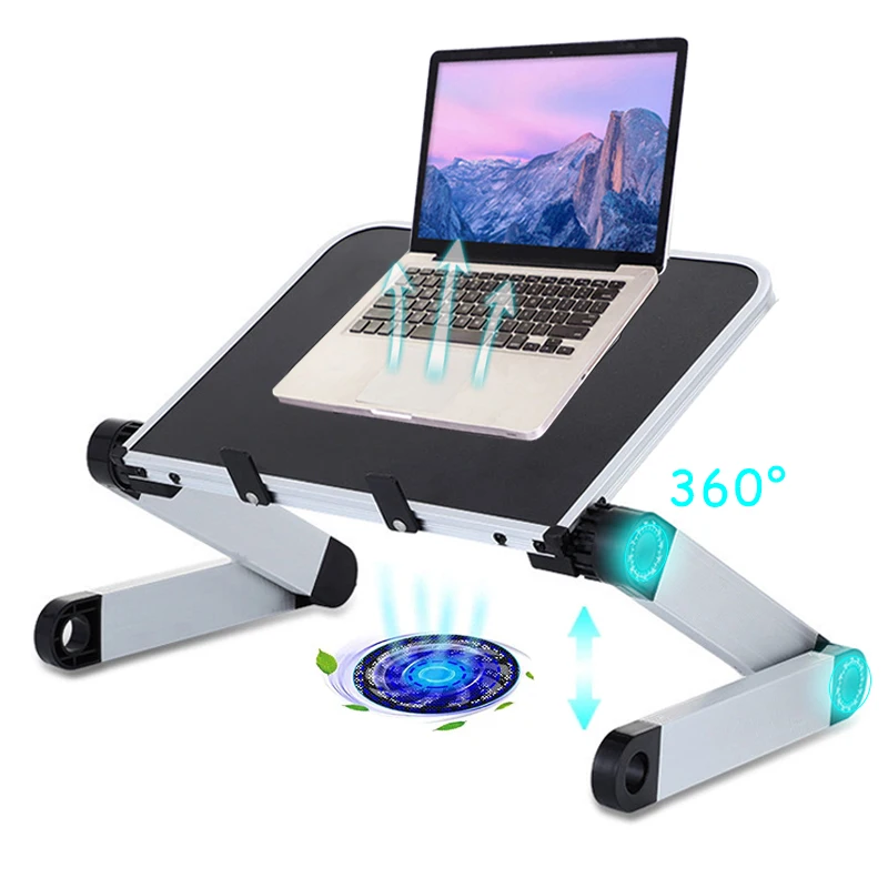 Adjustable Laptop Desk Portable Laptop Desk For Bed Aluminum Alloy Stand Notebook Stand Lap Desks TV Bed Tray Standing Desks