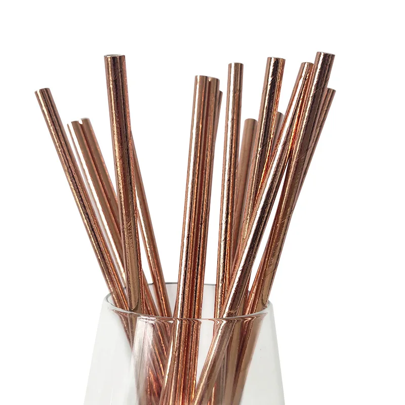 1. Paper Straw 25Pcs 10 шт золотые, серебряные, в горошек, со звездами, для дня рождения, свадьбы, вечеринки, принадлежности для украшения, одноразовые бумажные тарелки и стаканы, бумажные соломинки, для детского душа - Цвет: 1. Paper Straw 25Pcs