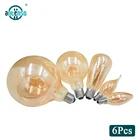 6 шт.лот E27 ретро Светодиодная гибкая лампа накаливания C35 A60 T45 ST64 T185 T225 G80 G95 Светодиодная лампа 4 Вт 220 В E14 Dimable Edinson Bulbs