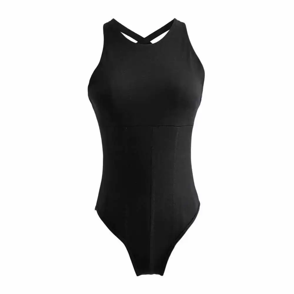 

DEAT 2021 New Summer Fashion Women Clothe Straps Elastic Bodysuit Backless High Waist Sexy Playsuit Tide WS62501L