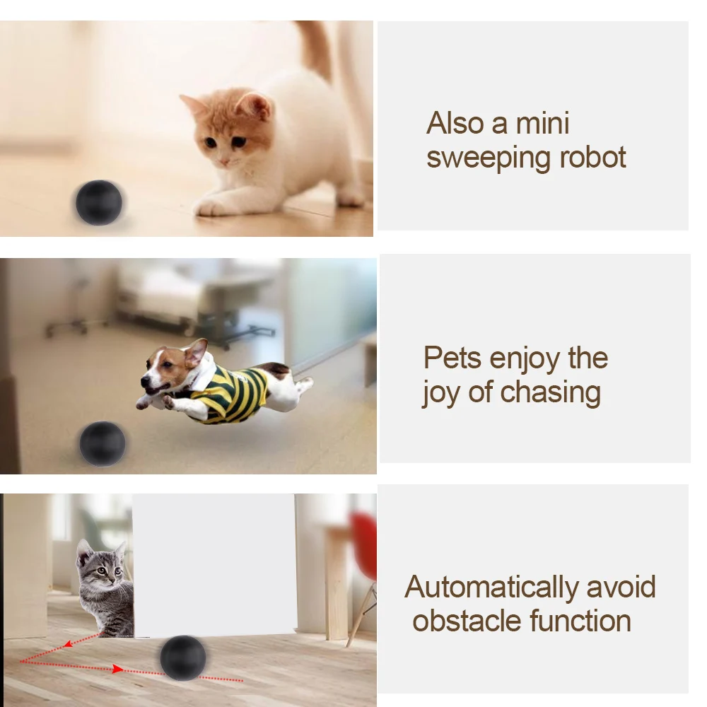 Мяч-Роллер для собак и кошек плюшевая игрушка активируемый движением мяч