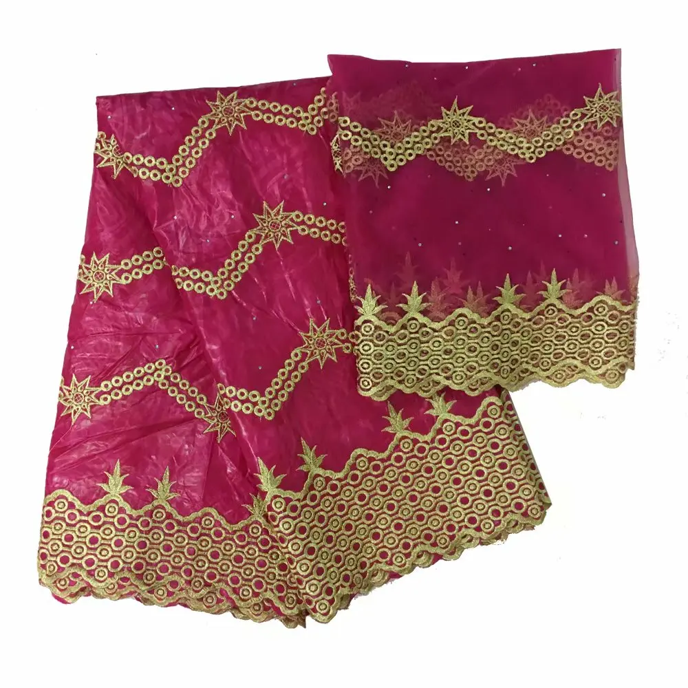 Новейшие Роскошные бусины в африканском стиле базин Кружевная Ткань 5 ярдов