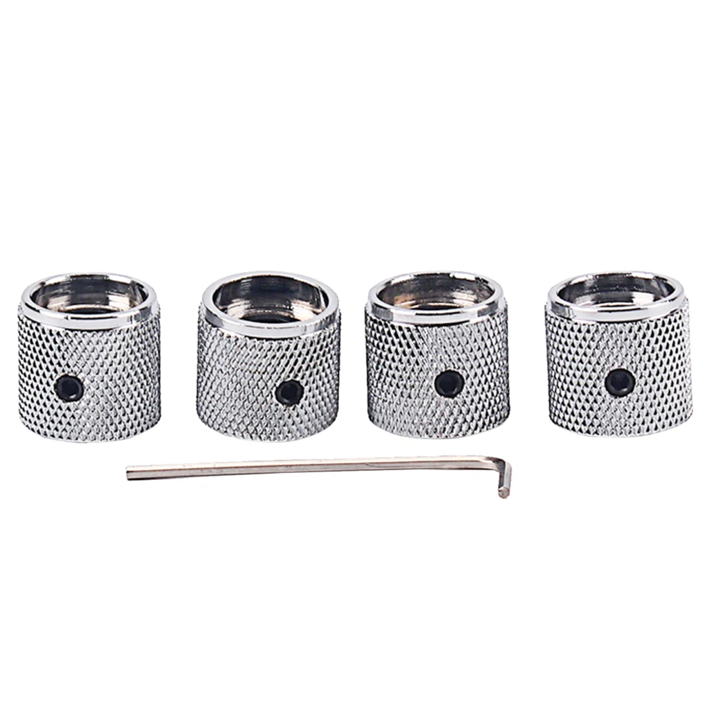 4 шт. хромированные ручки регулировки громкости и звука для электрогитары MagiDeal |