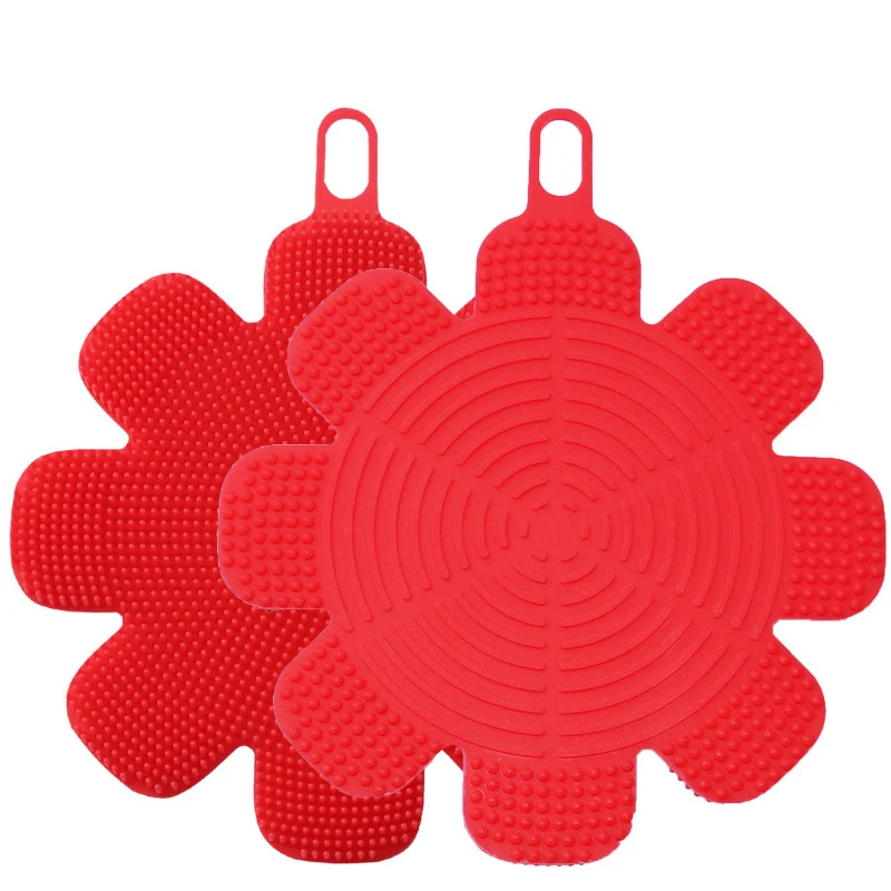 Пищевая силиконовая щетка для мытья посуды кухонная антипригарная тарелка