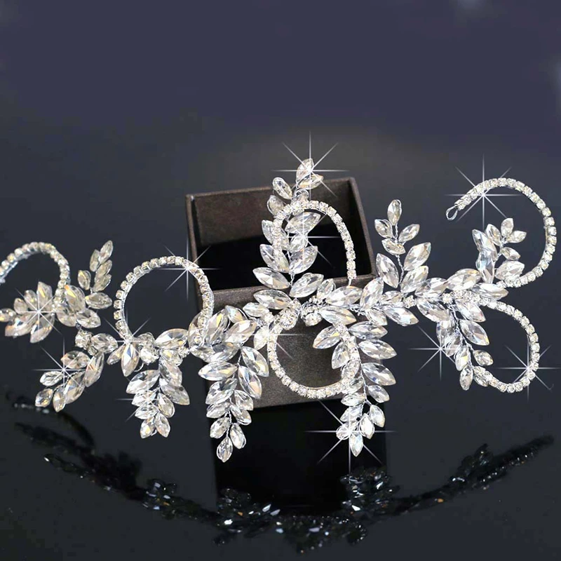 Женская тиара ручной работы свадебный аксессуар для волос с прозрачными