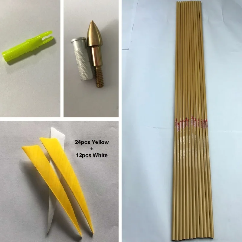 Стержни для стрел из бамбукового волокна 12 шт. 500 дюйма 32 5 дюймов индейка