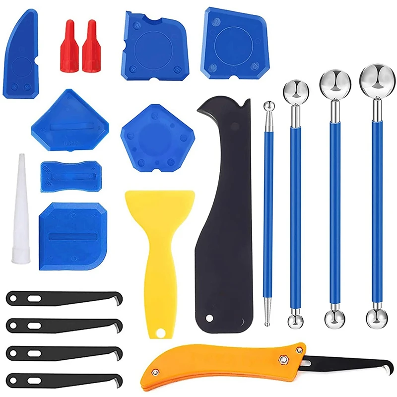 

21 шт. набор силиконовых герметиков, инструмент для удаления герметика, колпачки для насадок, силиконовый герметик для отделки