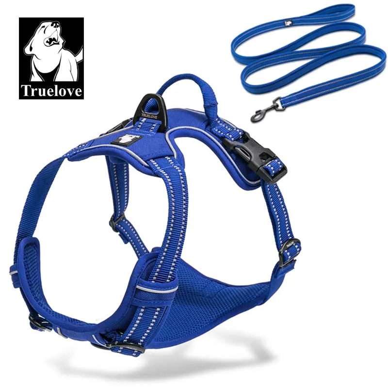 Royal blue Truelove не тянет собачий поводок и поводок набор светоотражающий мягкий жилет для чихуахуа поводок для собаки Прямая поставка - Цвет: Royal blue