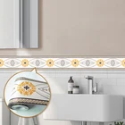 DIY самоклеющиеся водонепроницаемые настенные границы 3D цветочные обои границы гостиная кухня ванная комната Домашний декор настенные наклейки Наклейка