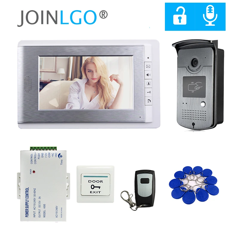 Видеодомофон с цветным экраном 7 дюймов система связи RFID картой и контроллер