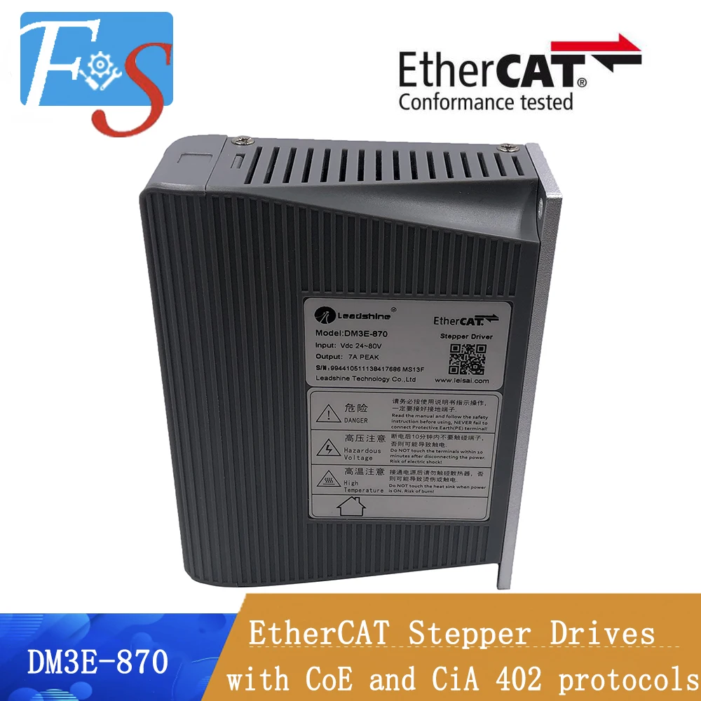 

Leadshine network Drives DM3E-870 EtherCAT Stepper Drives with CoE and CiA 402 protocols control Stepper Motor NEMA23/34