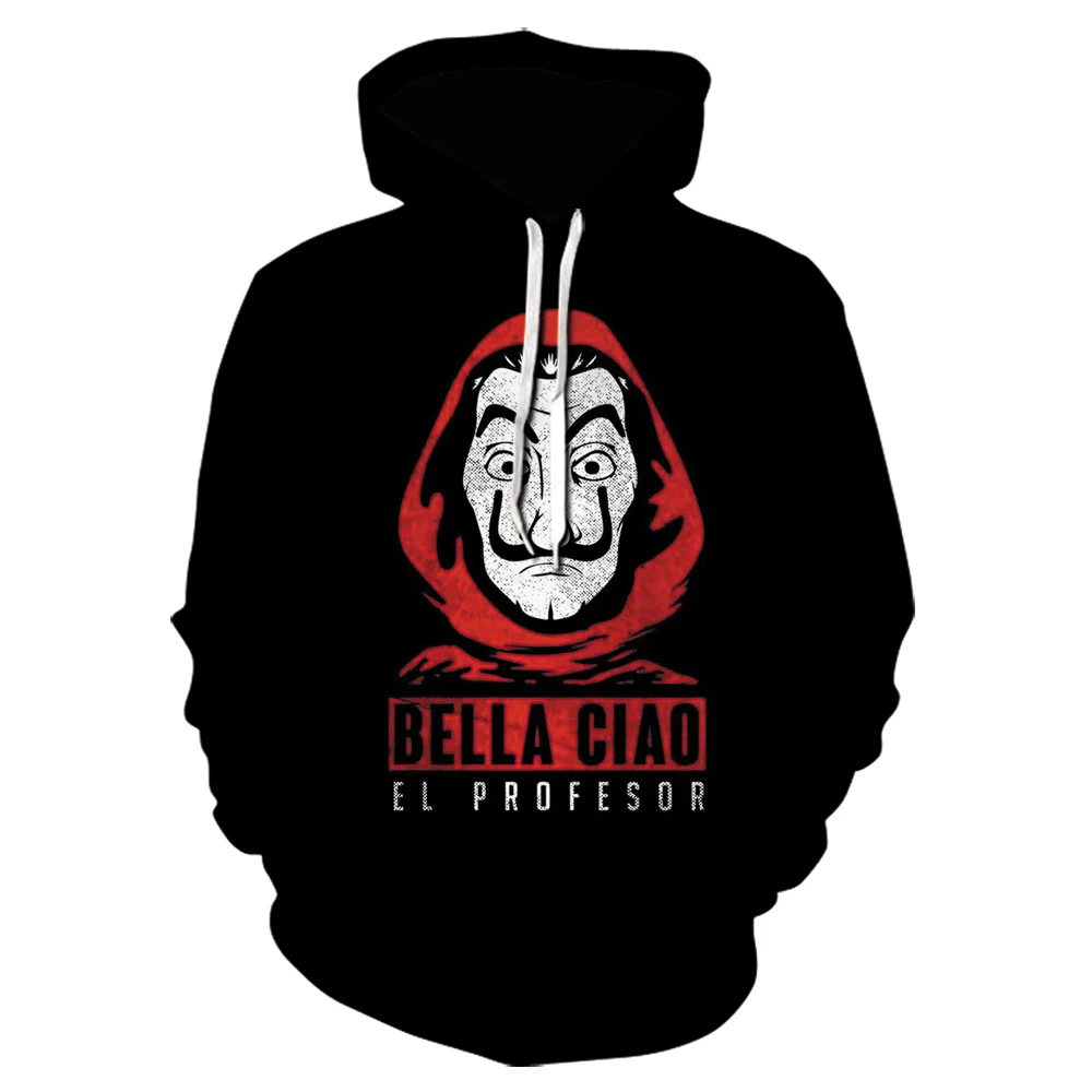 

3D Толстовка Cloudstyle La Casa De Papel, мужской пуловер с 3D принтом, топ, уличная одежда в стиле Харадзюку, спортивный костюм, повседневные толстовки с и...