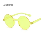 Солнцезащитные очки женские без оправы, с прозрачными линзами, крутые, карамельных цветов, UV400, летние