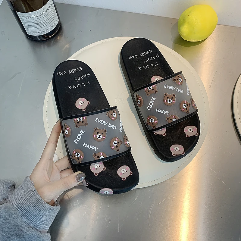 Шлепанцы женские из ПВХ летние с мультяшным принтом | Обувь