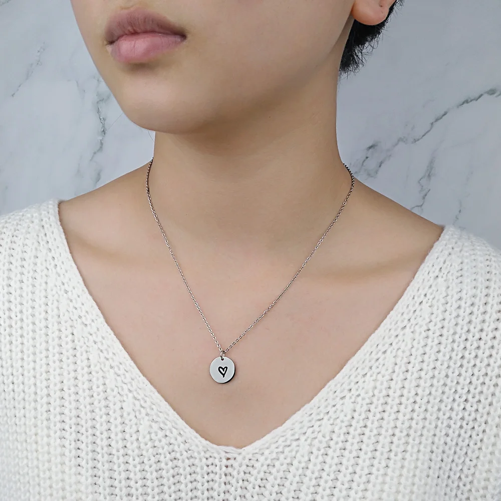 Милая круглая подвеска-Монета FINE4U N250 ожерелья из нержавеющей стали цепочка