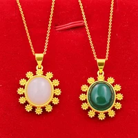 fashion gold jewelry inlaid zircon jade plum blossom pendant female original 18k gold jewelry pendant 1 92 7cm