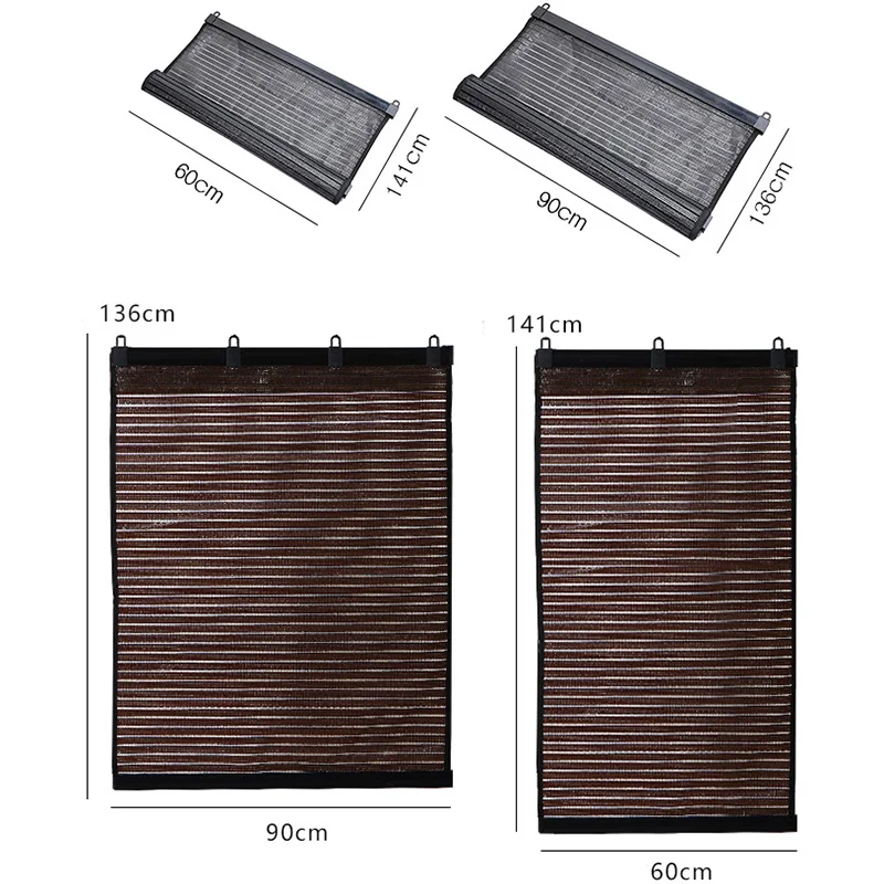 

Summer Sunshade Sunscreen Vertical Curtains Roll Simple Paste Wall-Mounted Hollow Breathable Shade Curtain