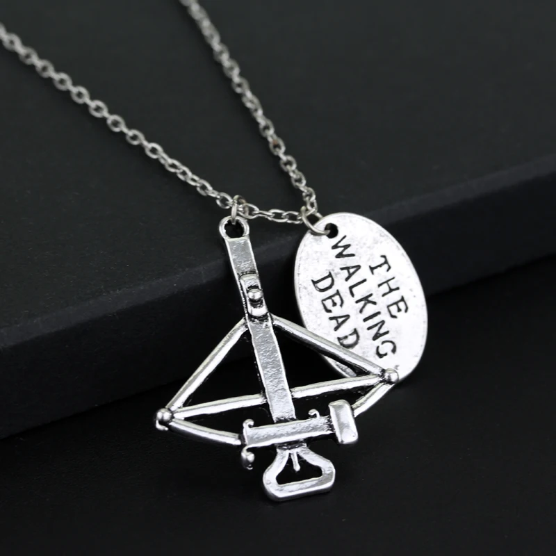 TV Series The Walking Dead Zombie Crossbow Axe Charm Pendant Necklace Baseball Bat Lucille Negan Chain Necklaces For Men Women | Украшения