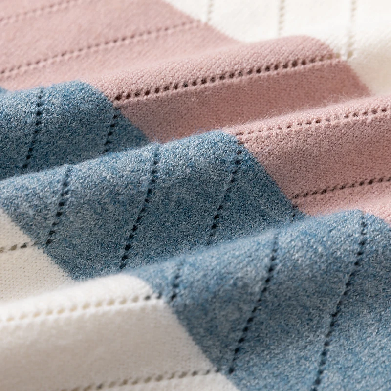 Свитер в радужную полоску контрастный вязаный пуловер 2019 водолазка с длинным