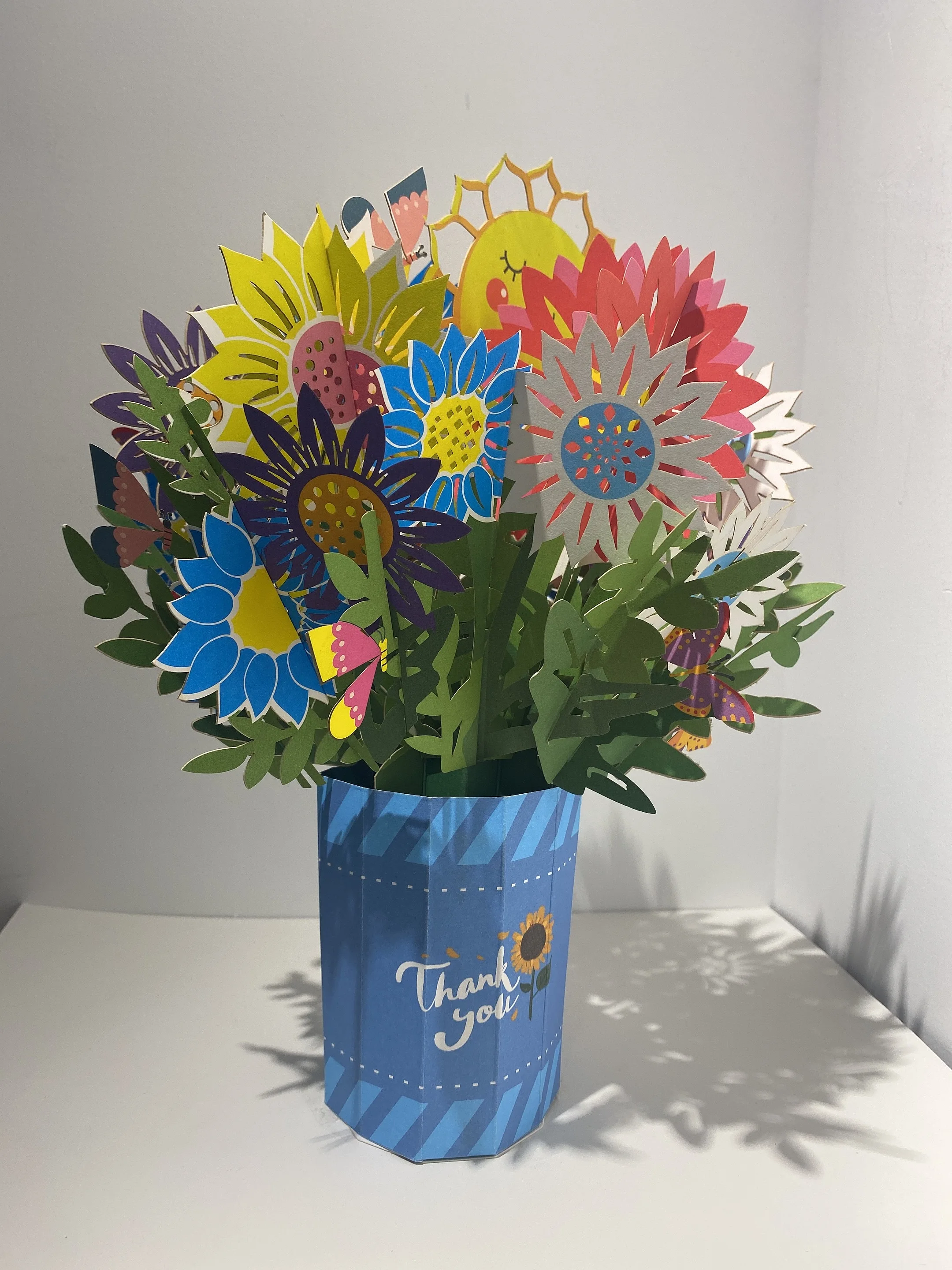 

Birthday Flower Bouquet 3D Card Thanksgiving Flower Bouquet Card Pop Up Bouquet Floral Pop Up Birthday Card