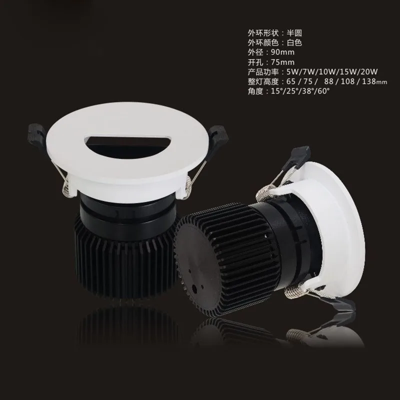 LED-Wall-Washer-Spotlight-5w-7w-10w-15w-20w-COB-Module-Spotlight-for-Hotel-Round-Hole-Oval-Square-Shape Ac110v 220v | Лампы и