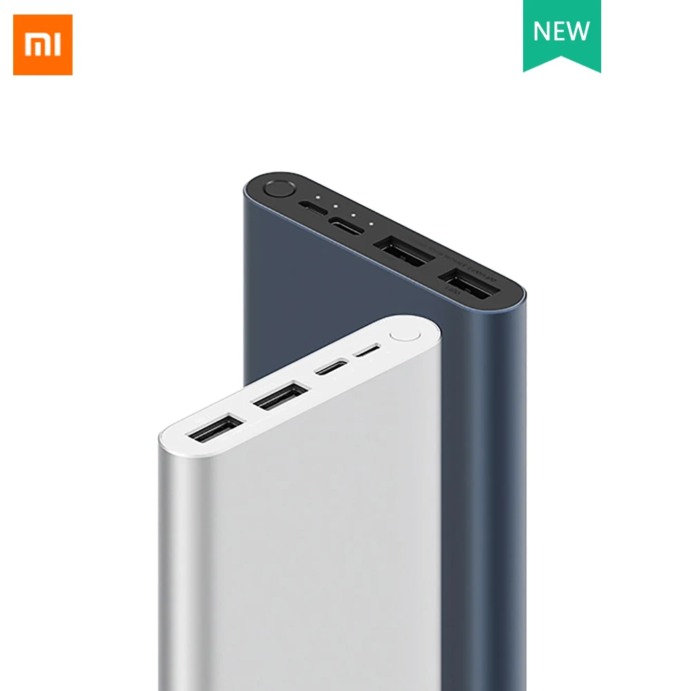 Портативное зарядное устройство Xiaomi двухстороннее 2 USB разъема 10000 мАч|Внешние