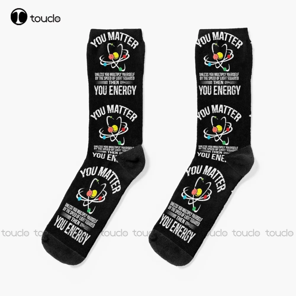 

You Matter You Energy Design Funny Science Geek Nerd Product Socks Youth Socks Unisex Adult Teen Youth Socks Personalized Custom