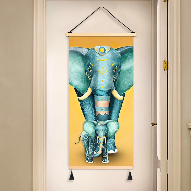

3D Elephant Wall Paintings Fengshui Modern Home Decoration Aesthetic Hanging Animal Posters for Living Room Bedroom Decor