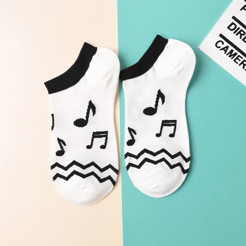

New fashion black and white zebra spring/summer cartoon casual cotton socks funny animal kawaii happy girl boat socks