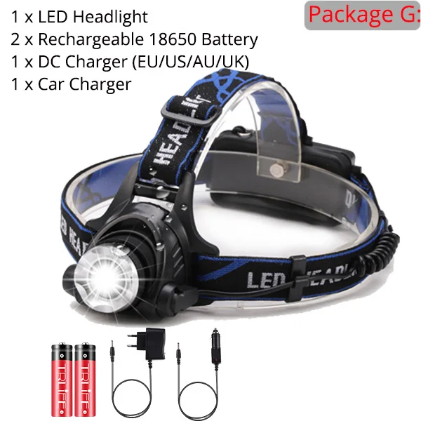 G Индукционный светодиодный налобный фонарь V6/L2/T6 с ИК-датчиком, с зарядкой от USB, для рыбалки/кемпинга, фонарь с батареей 18650 - Испускаемый цвет: G