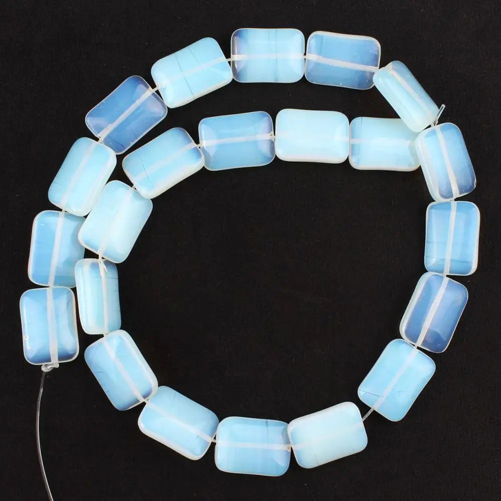 Opal 13*18 мм бусины из натурального камня прямоугольник Агаты желтый кварц с тигриным глазом малахитовые бусины для самостоятельного изготовления ювелирных изделий браслет - Цвет: Opal