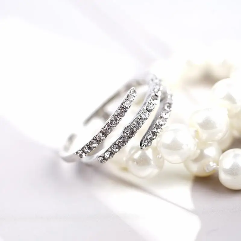 Женские Кольца Новые Модные Простые стразы кольцо высокого качества из сплава