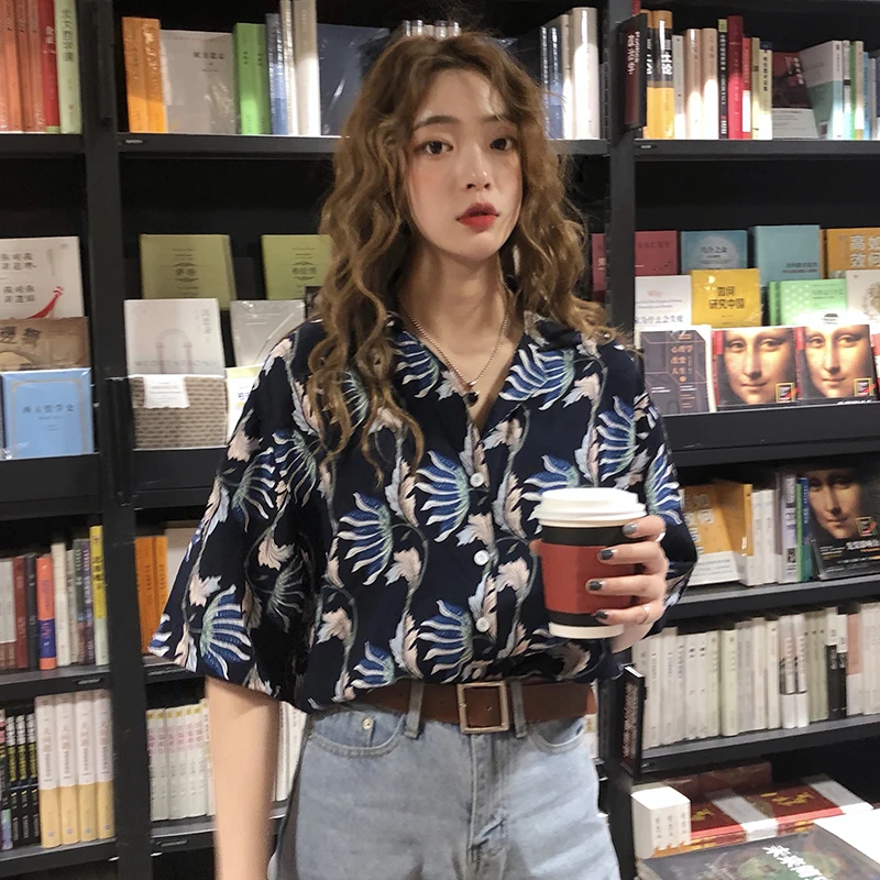 Женская рубашка новинка 2020 летняя Свободная Повседневная блузка женская с