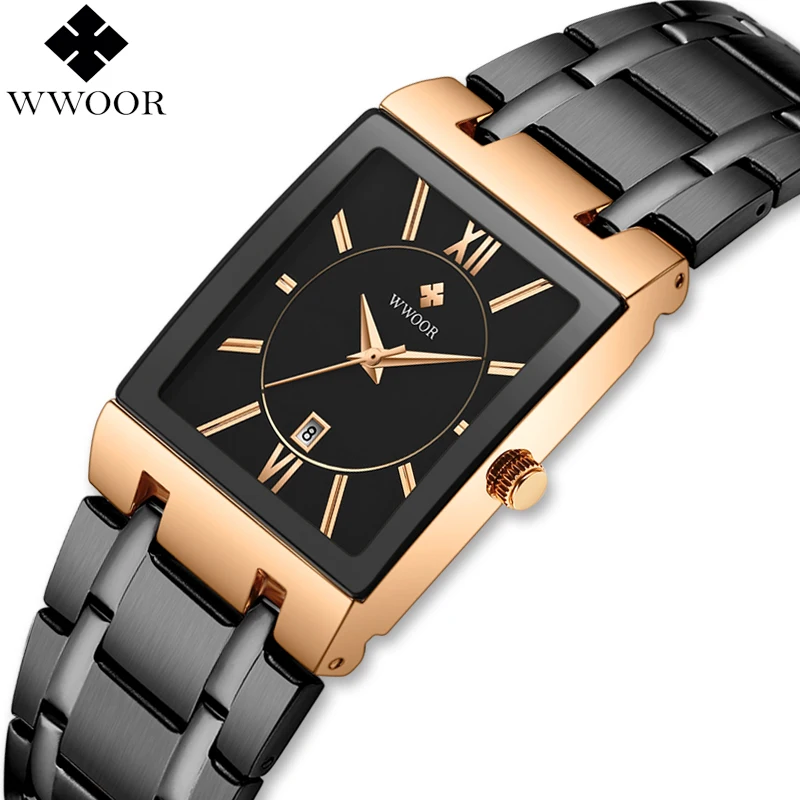 Часы наручные WWOOR Мужские кварцевые брендовые Роскошные водонепроницаемые