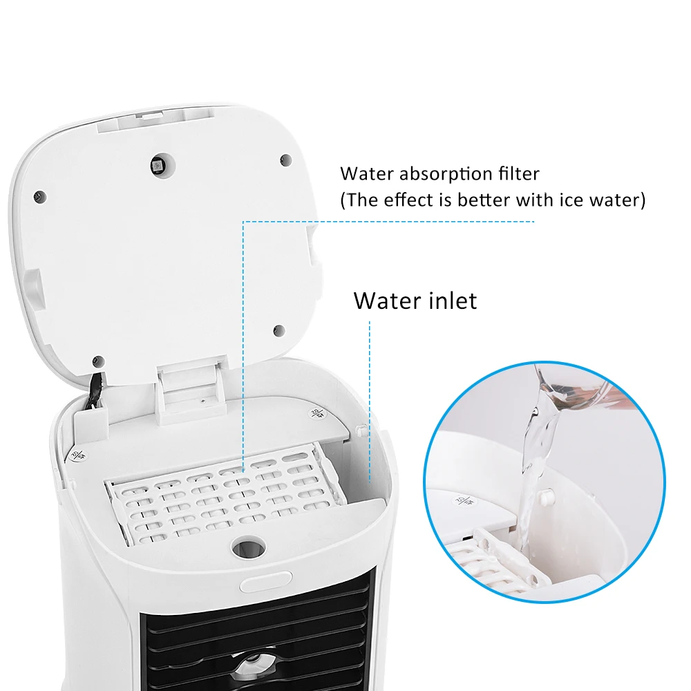 Мини кондиционер воздушный портативный с 7 подсветками и USB портом|Сувениры для