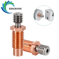 kingroon 5pcs e3d v6 throat heat break all metal titanium alloy copper 3d printer throat for 1 75mm e3d v6 hotend heater block