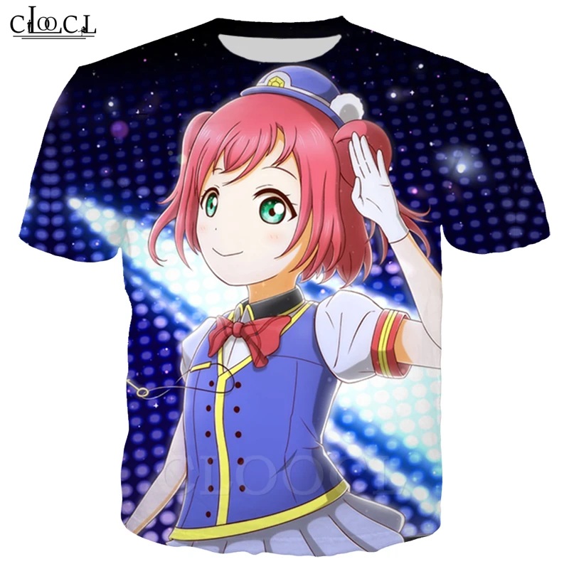 Модные Love Live аниме девочка футболка для мужчин и женщин 3D принт Harajuku с коротким