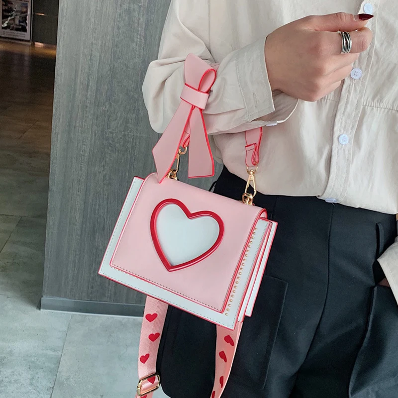 Зимняя сумка с сердцем дизайнерская через плечо для женщин повседневная женская