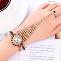 vogue womens watches luxury decoration bracelet ring fashion branded watch ms gift girl elegant clock guaranteed cheap sale