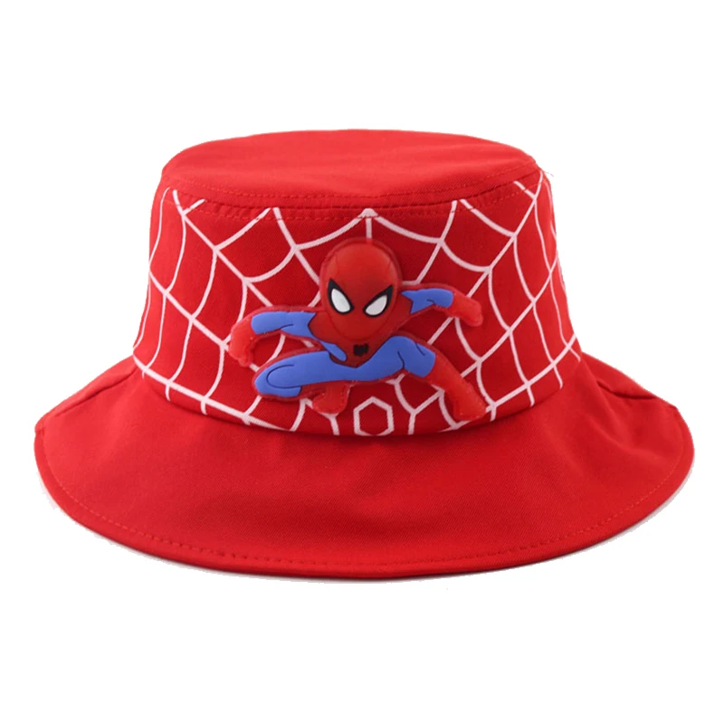 Шляпа для малышей "Человек-паук" MARVEL с светодиодами для мальчиков и девочек из хлопка, складывающаяся в панамский стиль, осеннее солнцезащитное головное убор.