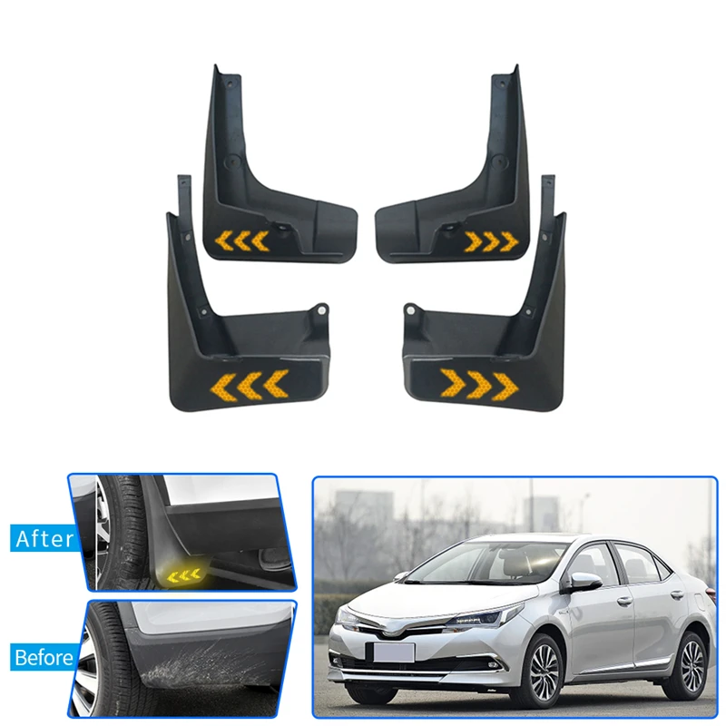 Yellow Брызговики для Toyota Corolla Брызговики автомобильные Светоотражающие Предупреждение ющие брызговики крыло брызговиков Вспышки Аксессуары - Color: Yellow