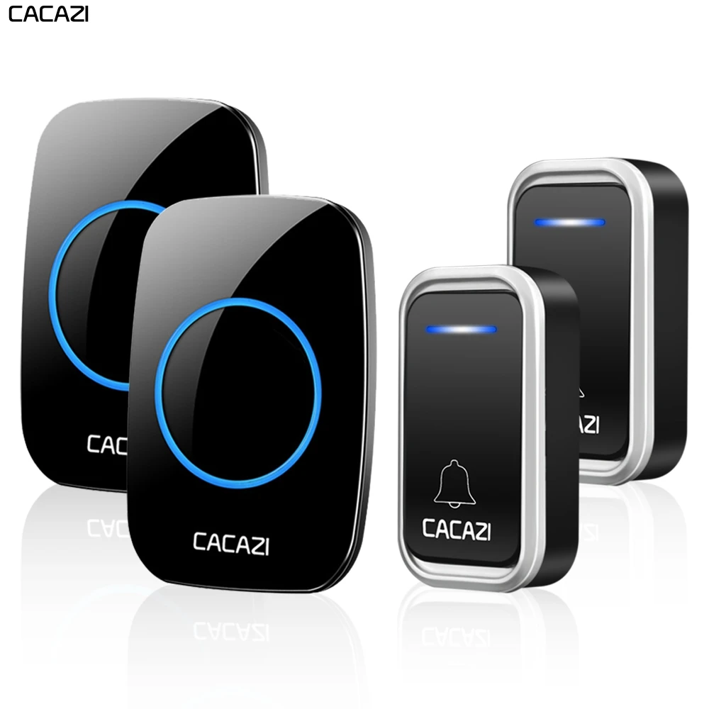 CACAZI умный беспроводной дверной звонок Водонепроницаемый светодиодный