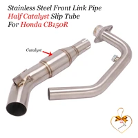 slip on for honda cb150r cb 150r motorcycle exhaust muffler modified stainless steel front middle connection pipe with catalyst