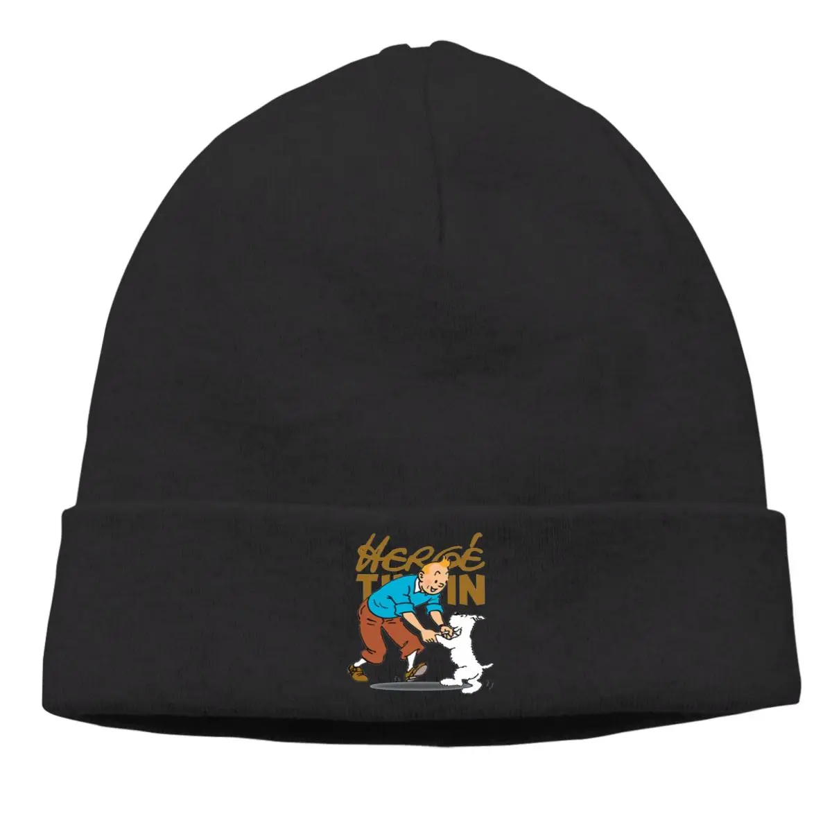 

Облегающие шапки с героями аниме «Приключения Тинтина», шапка s Herge, Классическая зимняя теплая вязаная шапка, шапки, лыжная шапка в стиле хи...