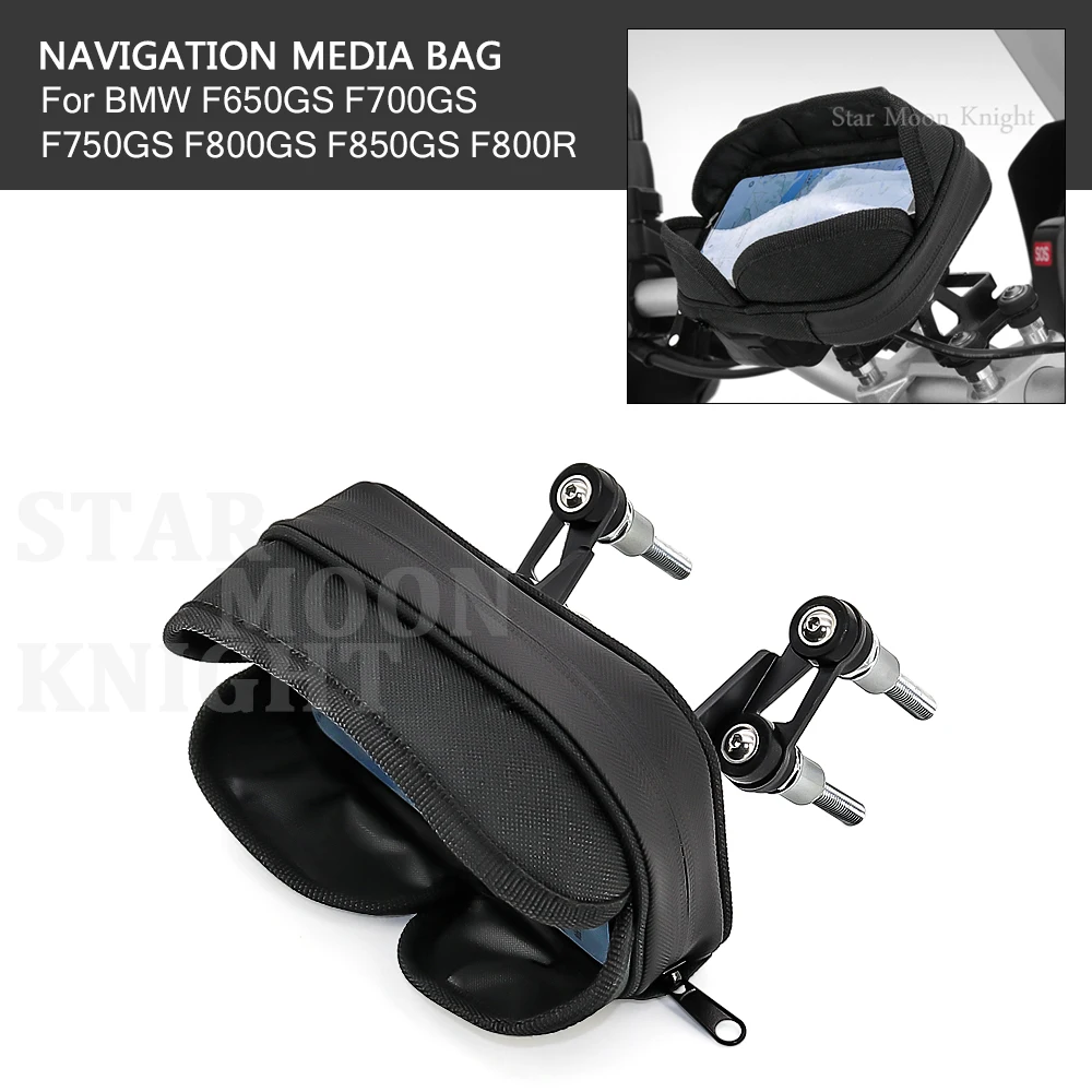 

Handlebar Phone Stand Holder Mobile GPS Waterproof Media Bag Navigation Bracket for BMW F650GS F850GS F750GS F800GS F700GS