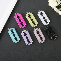10pcs blade earring charms flatback resin cabochons punk pendant accessories for necklace keychain diy making