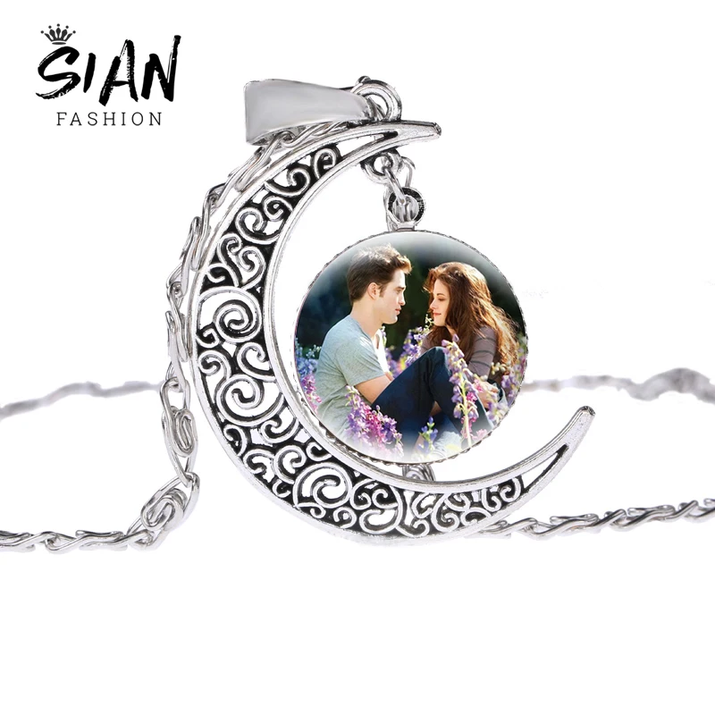 Twilight Movie Bella Edward Jacob Renesmee Character Necklace for Women Men Moon Crescent Pendant Jewelry Wholesale | Украшения и
