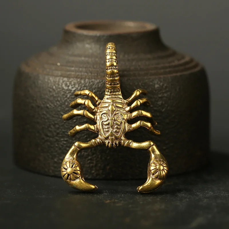 Кулон в виде скорпиона из латуни ручной работы винтажная бронзовая подвеска