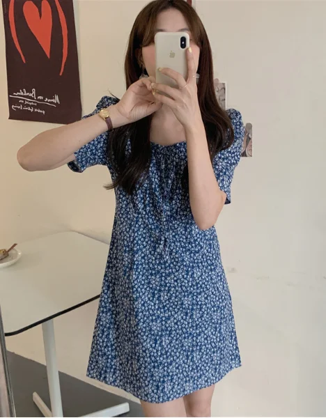 

Fashing Pop Summer Dress Girls Boho Party Chiffon Female Vintage Dress oversize Short Sleeve Women Dresses Robe Vestido